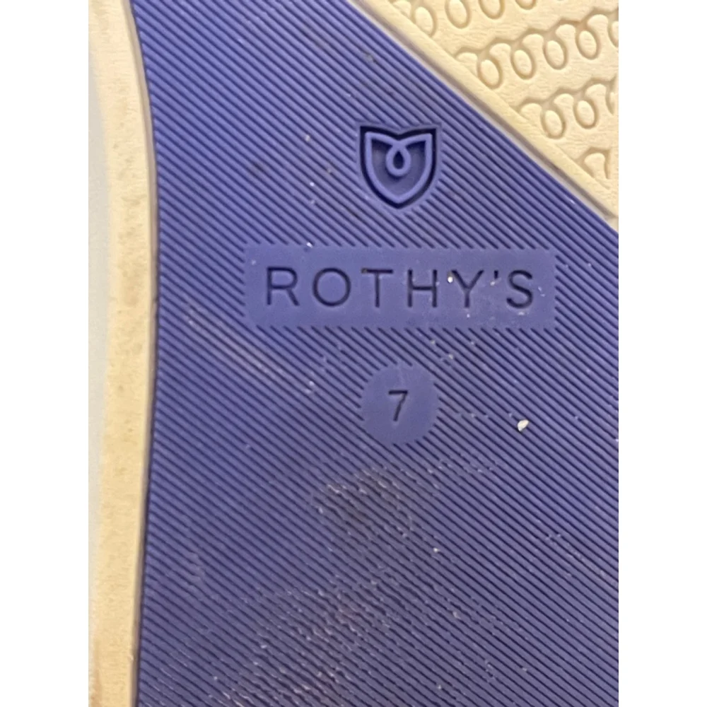 Rothy’s The City Slip On Navy White Knit Sneakers Womens 7 No Insoles - Picture 6 of 8